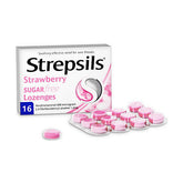 Strepsils Strawberry Sugar Free Lozenge 16 pack